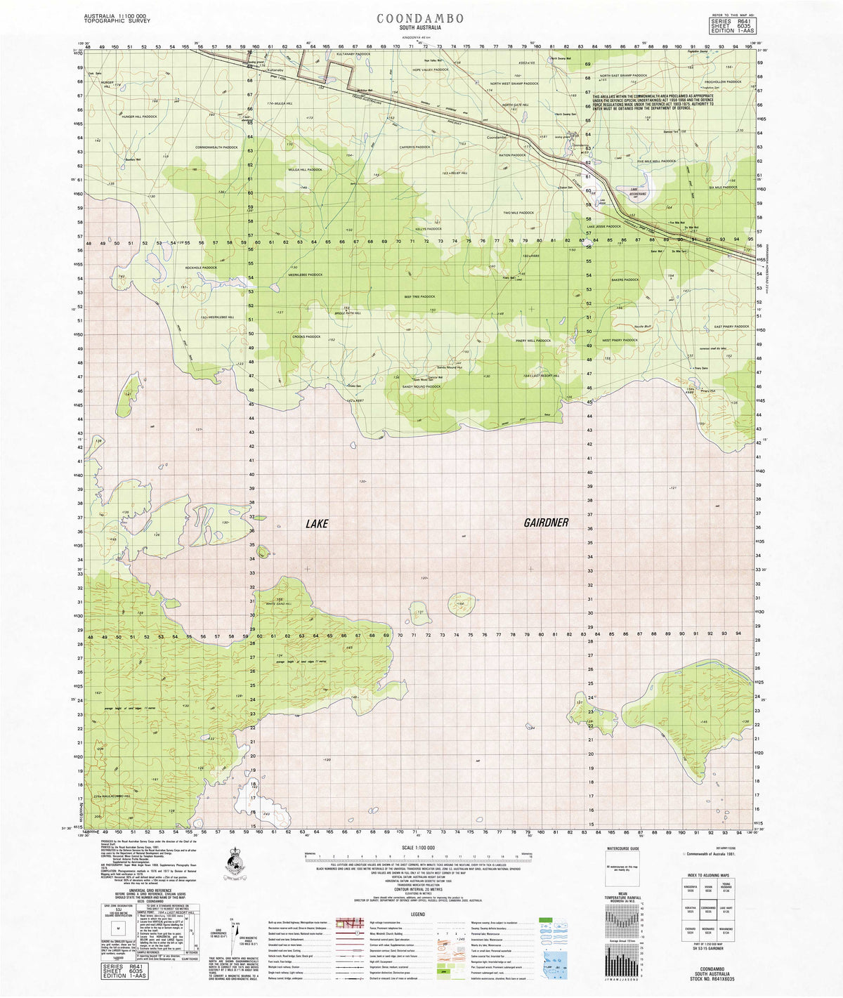 6035 Coondambo 1:100k Topographic Map | Mapworld