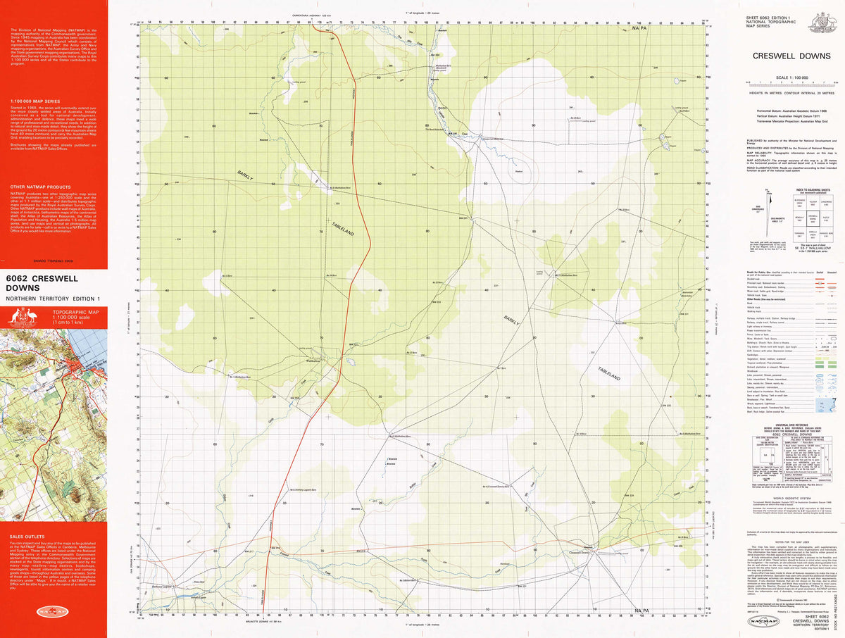 6062 Creswell Downs 1:100k Topographic Map | Mapworld