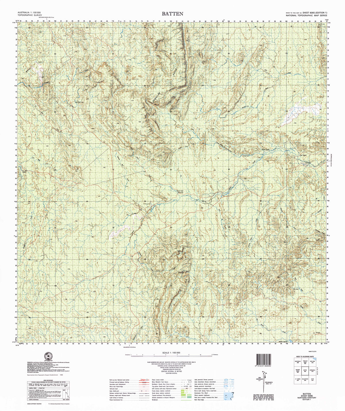 6065 Batten 1:100k Topographic Map | Mapworld