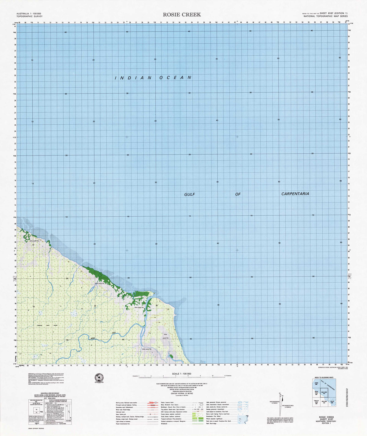 6167 Rosie Creek 1:100k Topographic Map | Mapworld