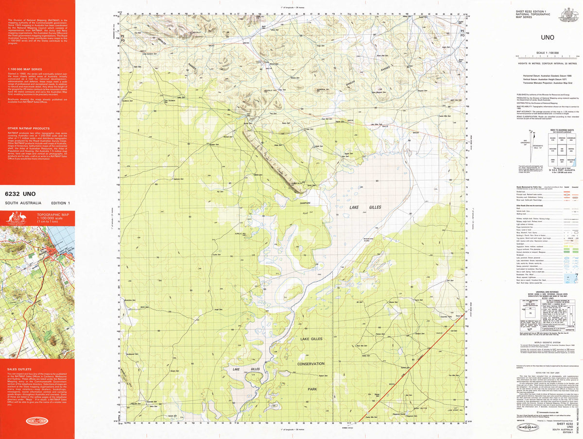 6232 Uno 1:100k Topographic Map | Mapworld