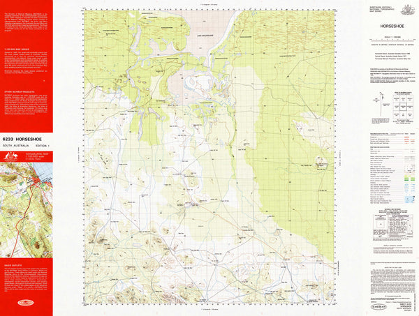 6233 Horseshoe 1:100k Topographic Map