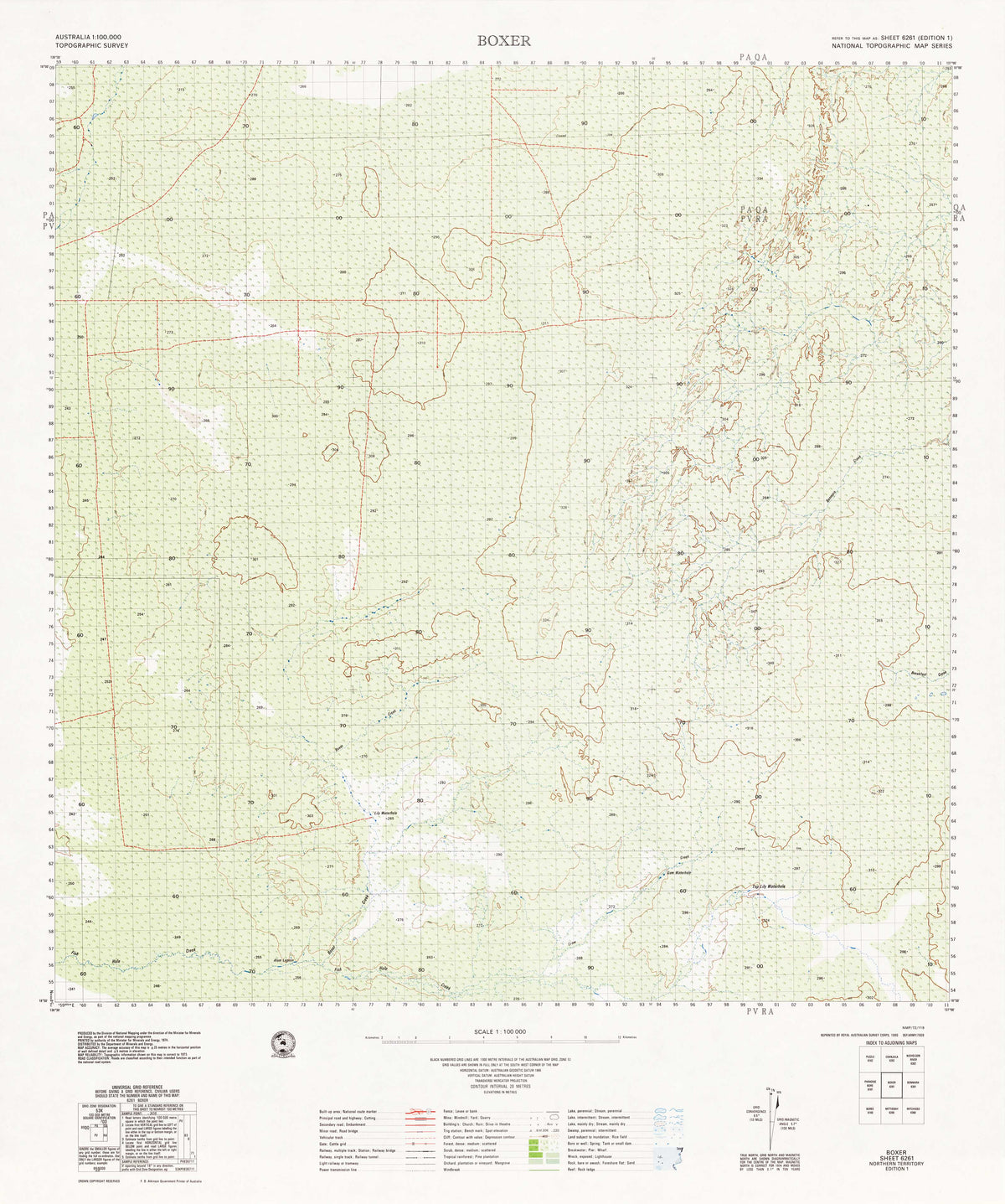 6261 Boxer 1:100k Topographic Map | Mapworld