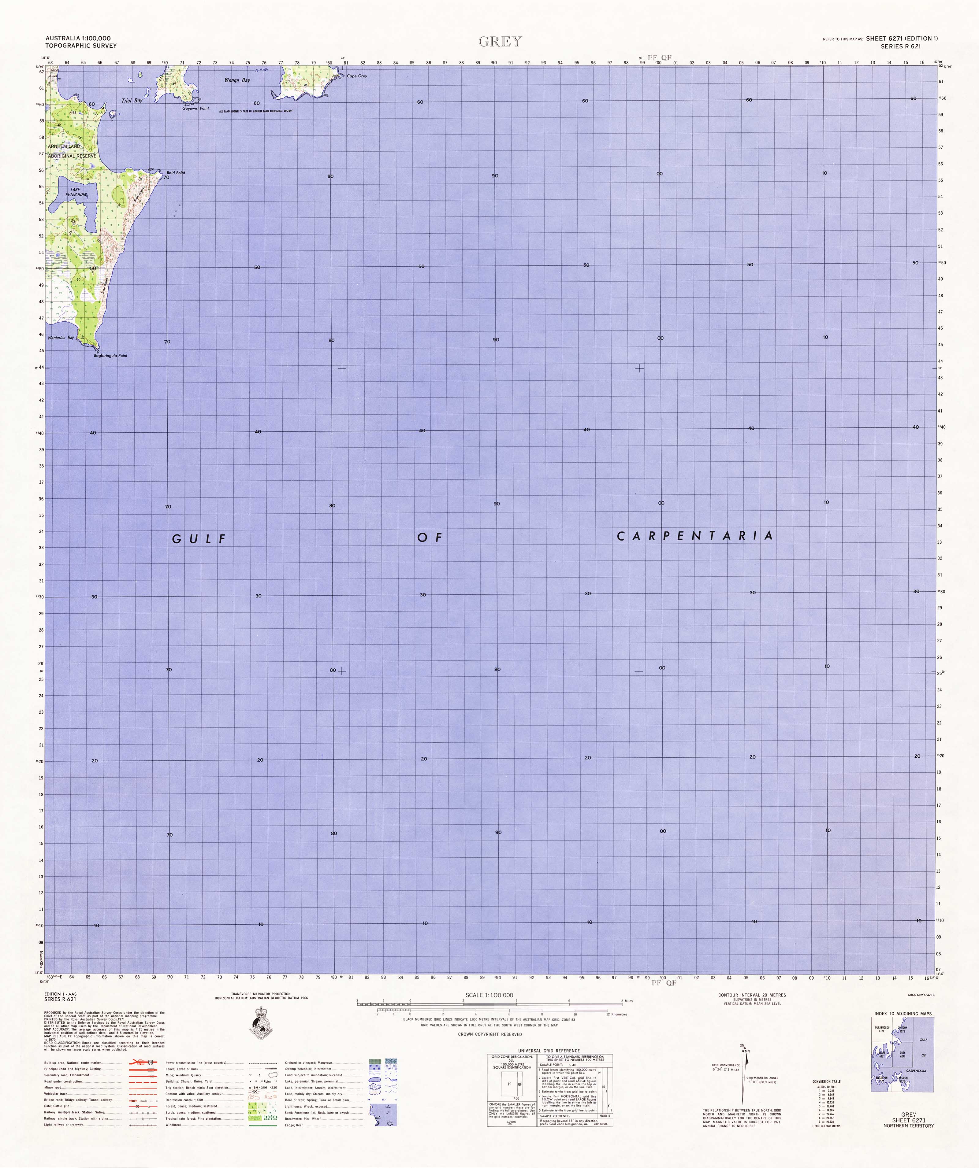 Buy 6271 Grey 1:100k Topographic Map