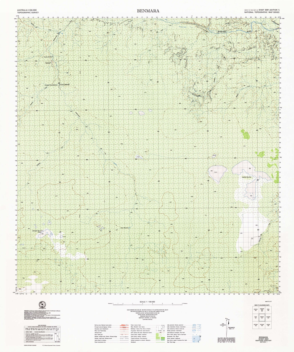 6361 Benmara 1:100k Topographic Map | Mapworld