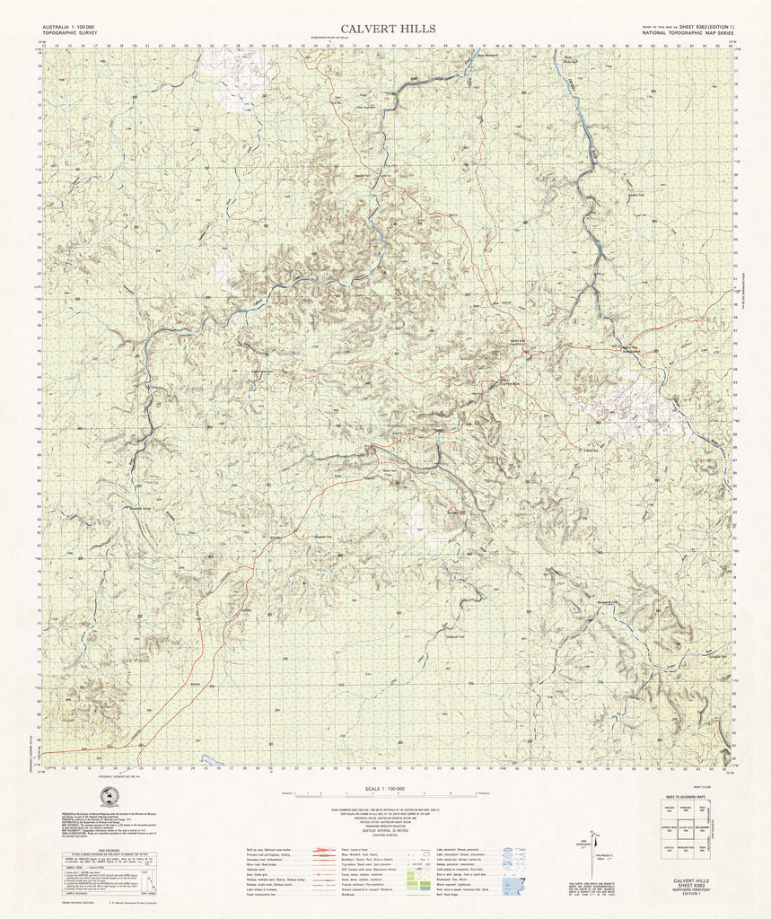 6363 Calvert Hills 1:100k Topographic Map | Mapworld