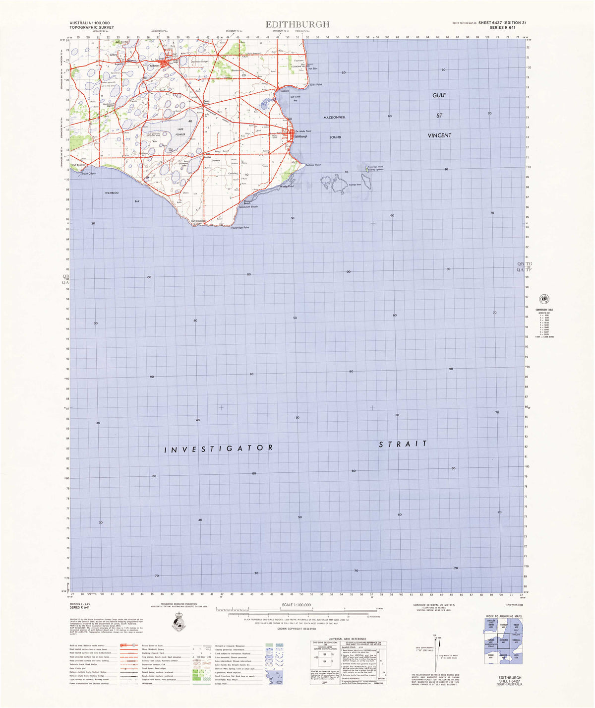 6427 Edithburgh 1:100k Topographic Map | Mapworld