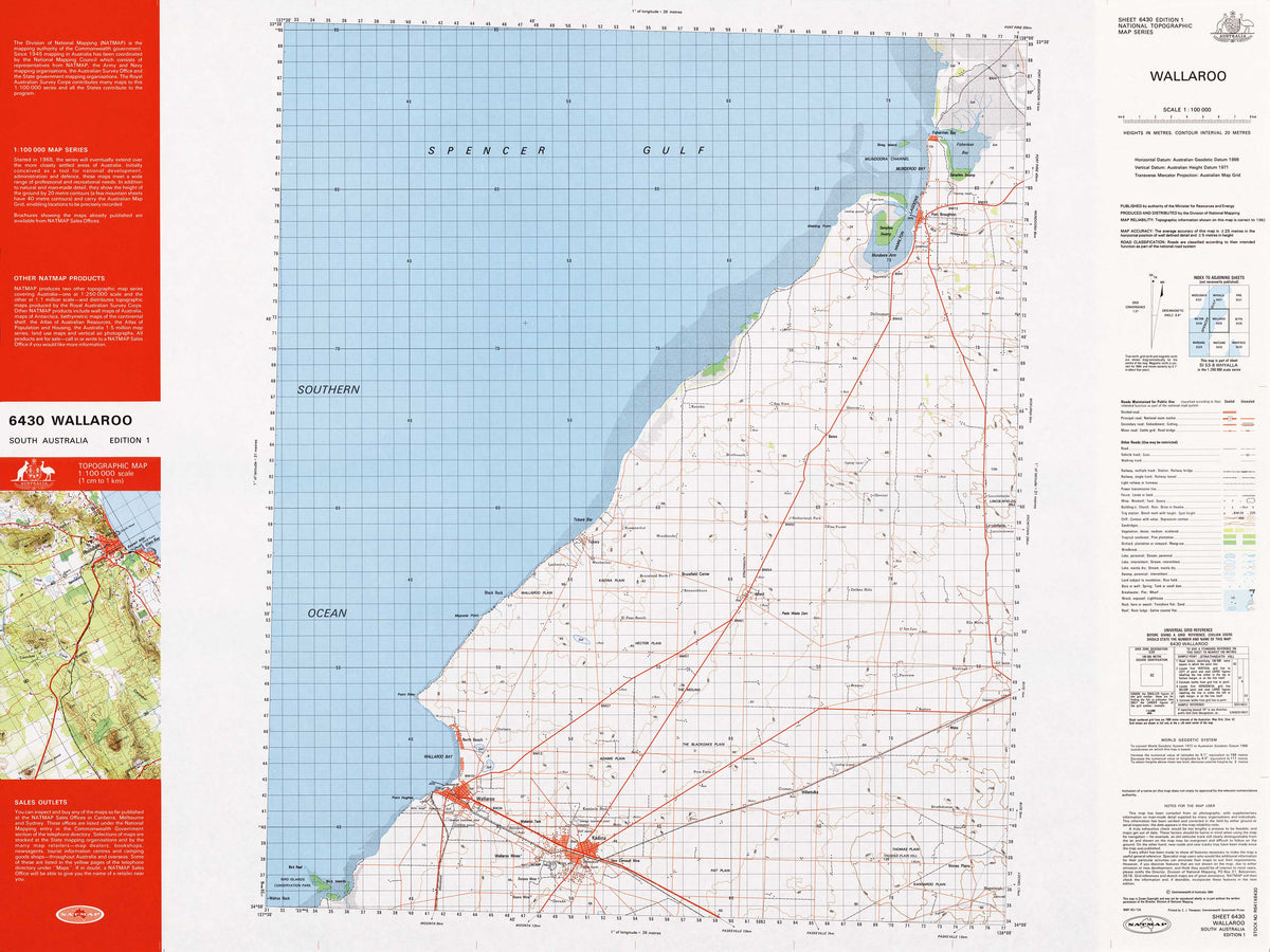 6430 Wallaroo 1:100k Topographic Map | Mapworld
