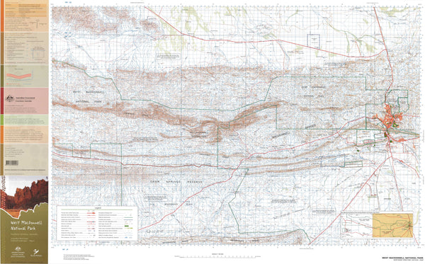 West MacDonnell National Park Northern Territory Australia's Red Centre National Landscape Map