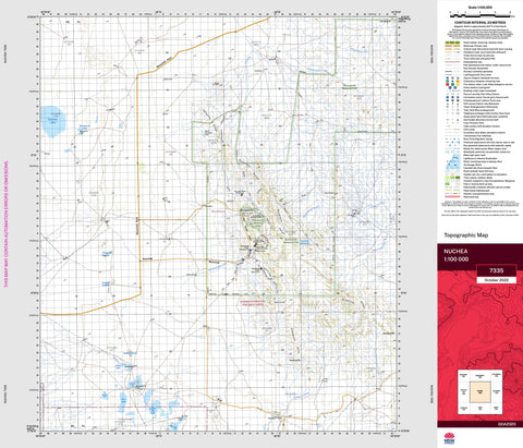 Nuchea 7335 Topographic Map 1:100k
