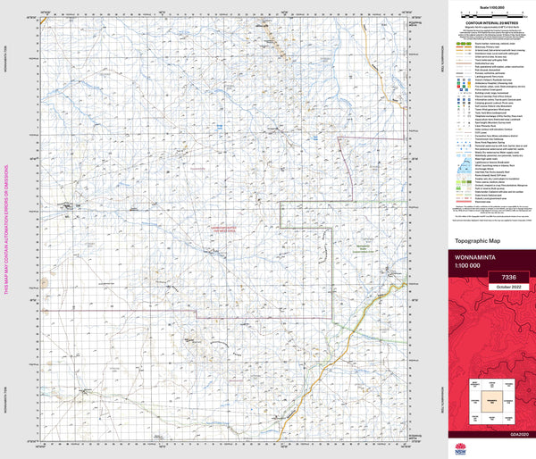 Wonnaminta 7336 Topographic Map 1:100k