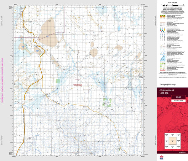 Cobham Lake 7337 Topographic Map 1:100k