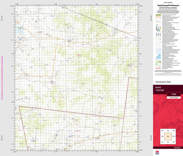 Bono 7432 Topographic Map 1:100k