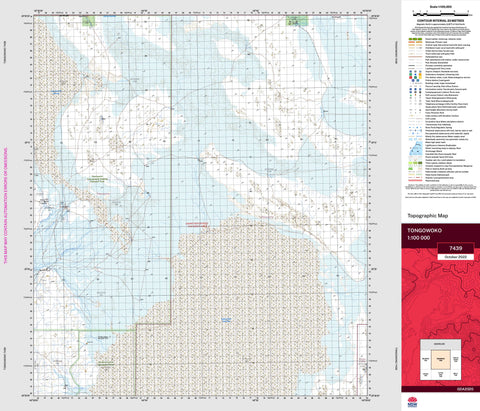 Tongowoko 7439 Topographic Map 1:100k