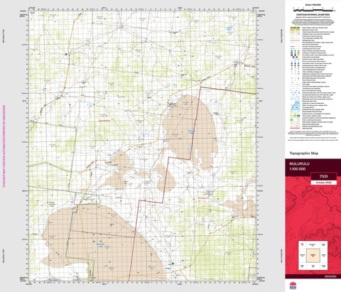 Mulurulu 7531 Topographic Map 1:100k