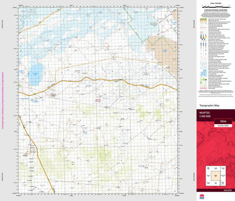 Murtee 7634 Topographic Map 1:100k