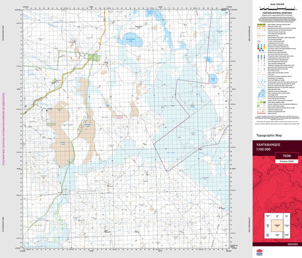 Yantabangee 7636 Topographic Map 1:100k