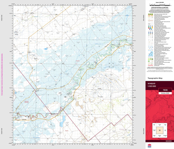 Winbar 7836 Topographic Map 1:100k