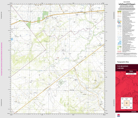 The Meadows 7934 Topographic Map 1:100k