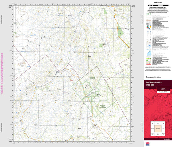 Booroondarra 7935 Topographic Map 1:100k