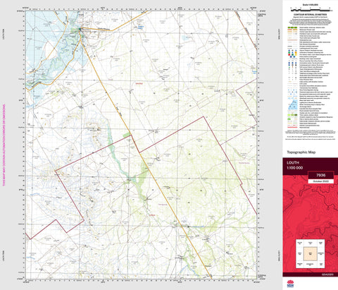 Louth 7936 Topographic Map 1:100k