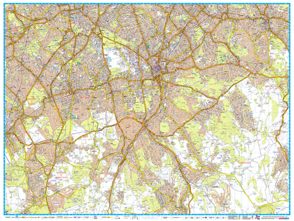 London Master Plan South A-Z 1015 x 763mm Wall Map