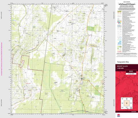 Mount Allen 8032 Topographic Map 1:100k