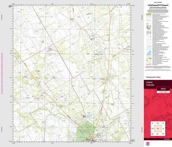 Cobar 8035 Topographic Map 1:100k