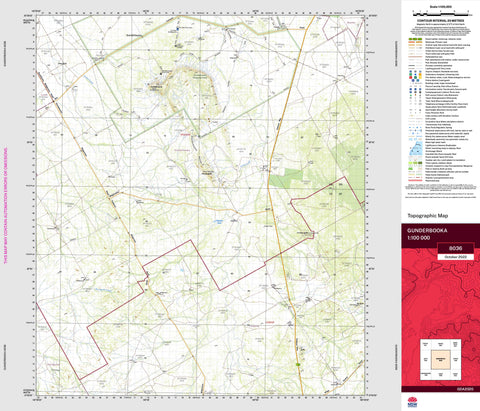Gunderbooka 8036 Topographic Map 1:100k