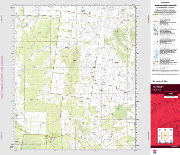 Kilparney 8132 Topographic Map 1:100k