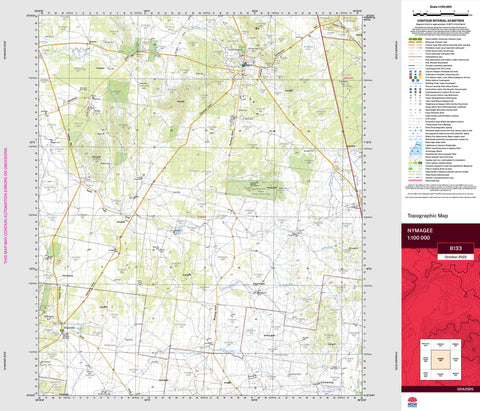 Nymagee 8133 Topographic Map 1:100k