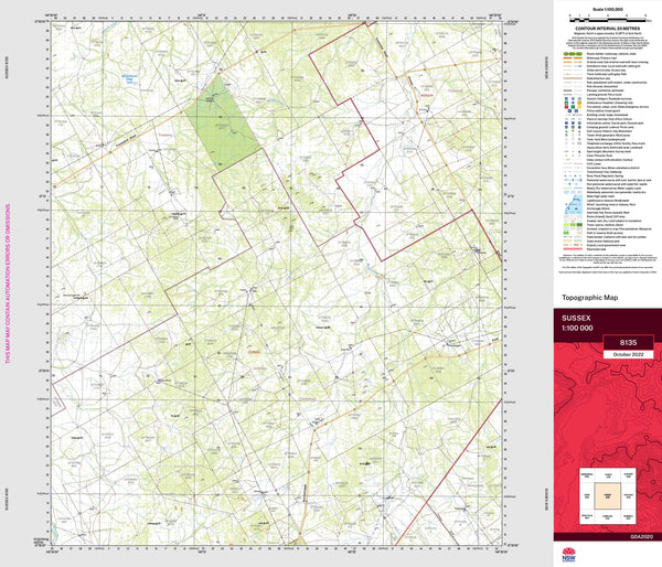 Sussex 8135 Topographic Map 1:100k