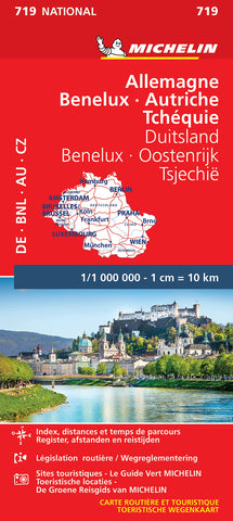 Germany, Austria, Czech Republic & Benelux Map Michelin Map 719