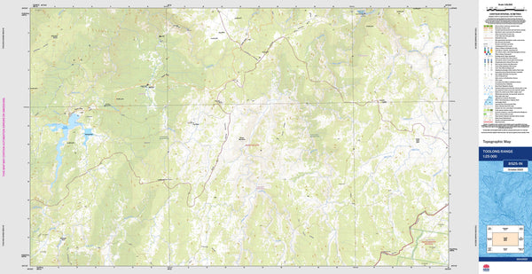 Toolong Range 8525-1N Topographic Map 1:25k