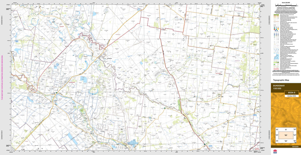 Bundemar 8534-S 1:50k Topographic Map | Shop Mapworld