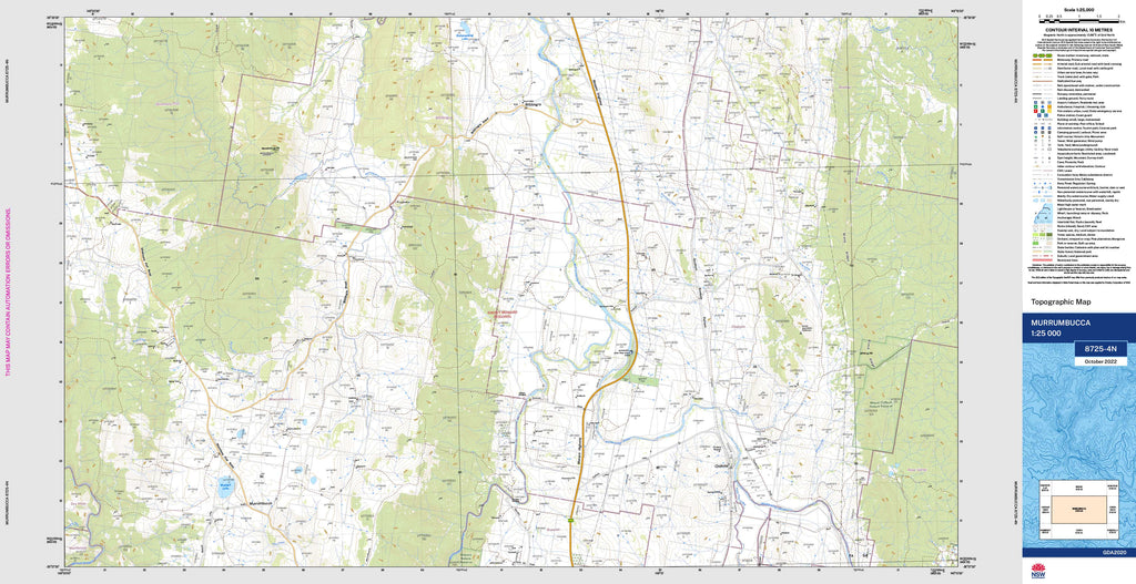 Murrumbucca 87254N NSW 125k Topographic Map Shop Mapworld