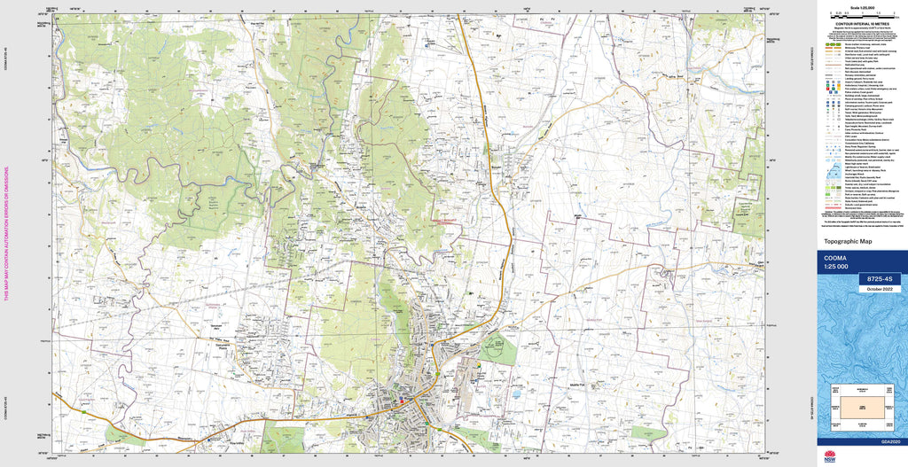 Cooma 8725-4S NSW 1:25k Topographic Map | Shop Mapworld