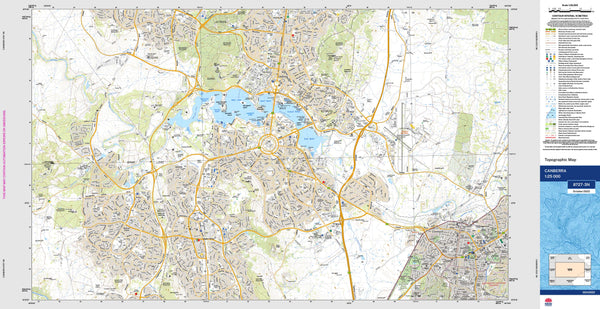 Canberra 8727-3N Topographic Map 1:25k