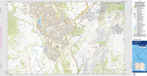 Tuggeranong 8727-3S Topographic Map 1:25k