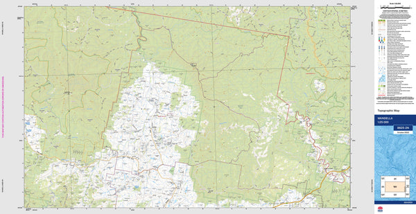 Wandella 8825-2N Topographic Map 1:25k