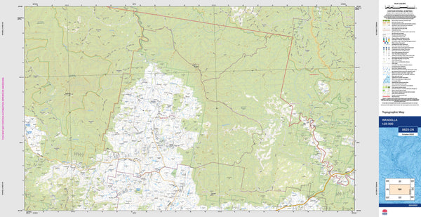 Wandella 8825-2N Topographic Map 1:25k