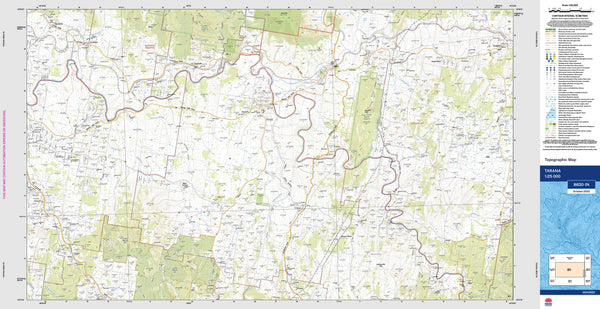 Tarana 8830-1N Topographic Map 1:25k