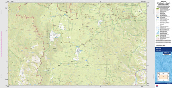 Bindook 8929-4S Topographic Map 1:25k