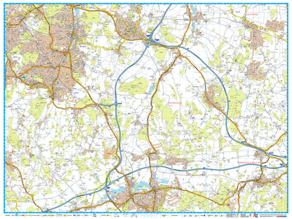 London Master Plan South East A-Z 1015 x 763mm Wall Map