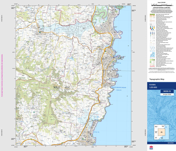 Kiama 9028-1S Topographic Map 1:25k