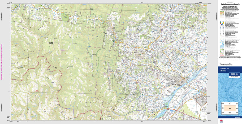 Kurrajong 90304N NSW 125k Topographic Map Shop Mapworld