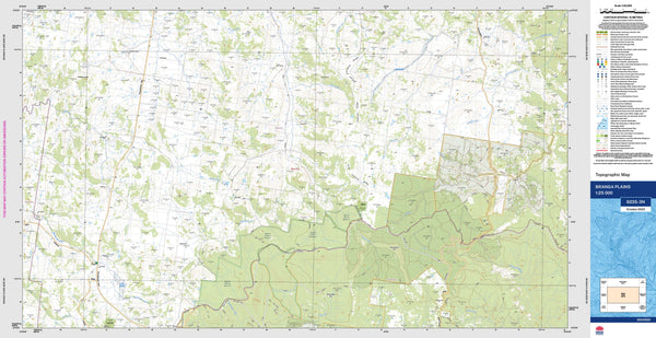 Branga Plains 9235-3N Topographic Map 1:25k