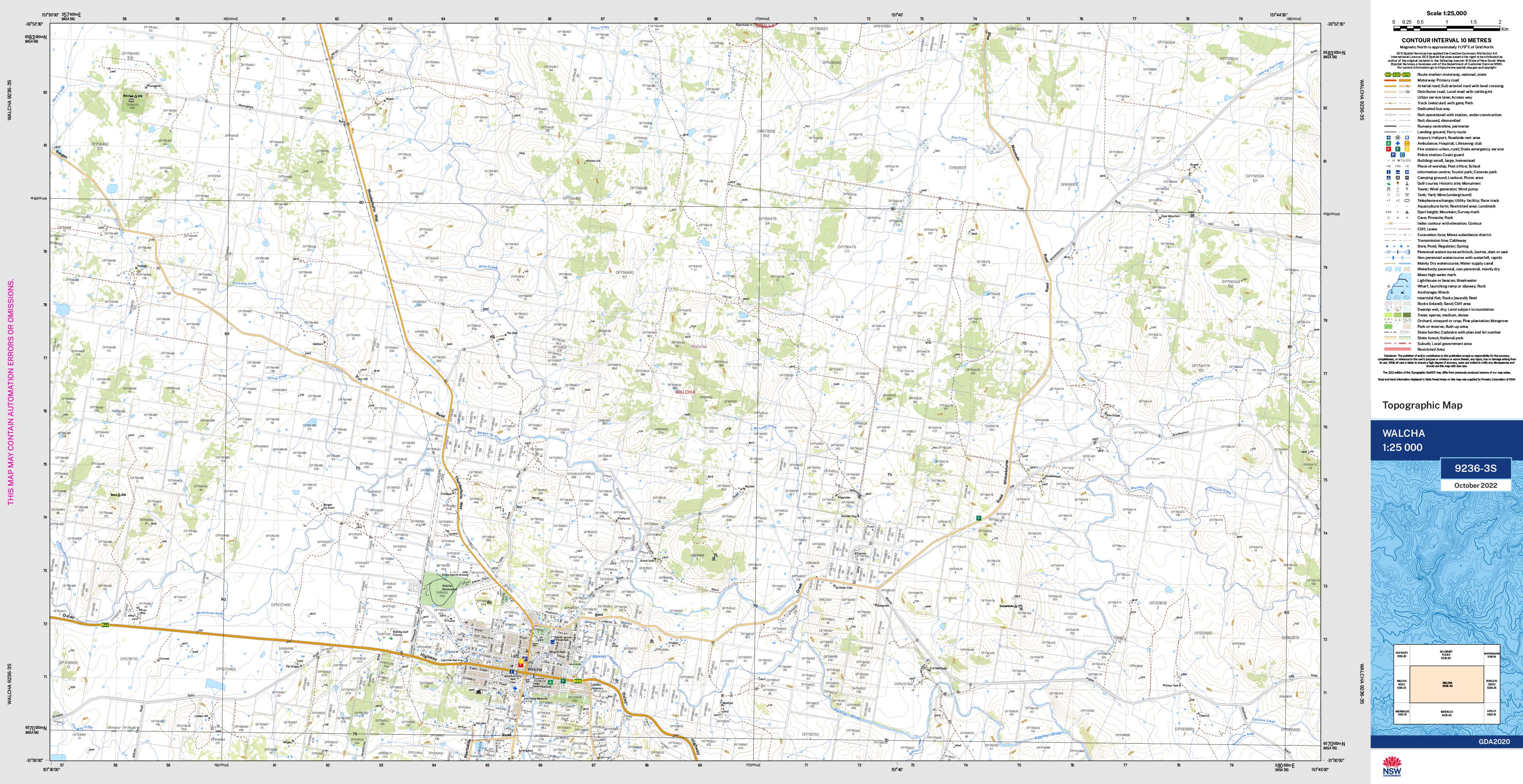 Walcha 9236-3S NSW 1:25k Topographic Map | Shop Mapworld