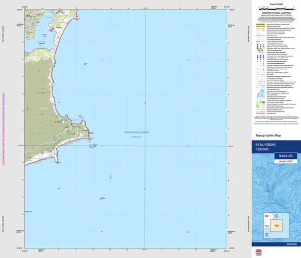 Seal Rocks 9433-3S Topographic Map 1:25k