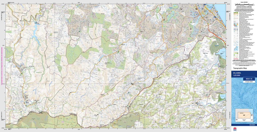Bilambil 9541-1S NSW Topographic Map | Shop Mapworld